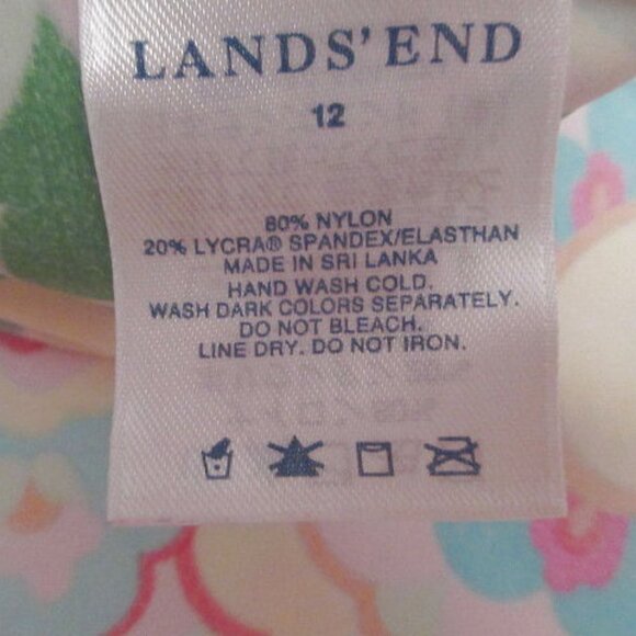 Lands End Tankini Swimsuit Top Size 12 Paisley UPF Bra Tummy Control Paisley - Picture 4 of 8